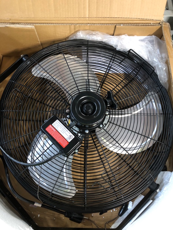 Photo 2 of **SEE NOTES** Tornado - 20 Inch High Velocity Industrial Wall Fan - 4750 CFM - 3 Speed - 6 FT Cord - Industrial, Commercial, Residential Use - UL Safety Listed