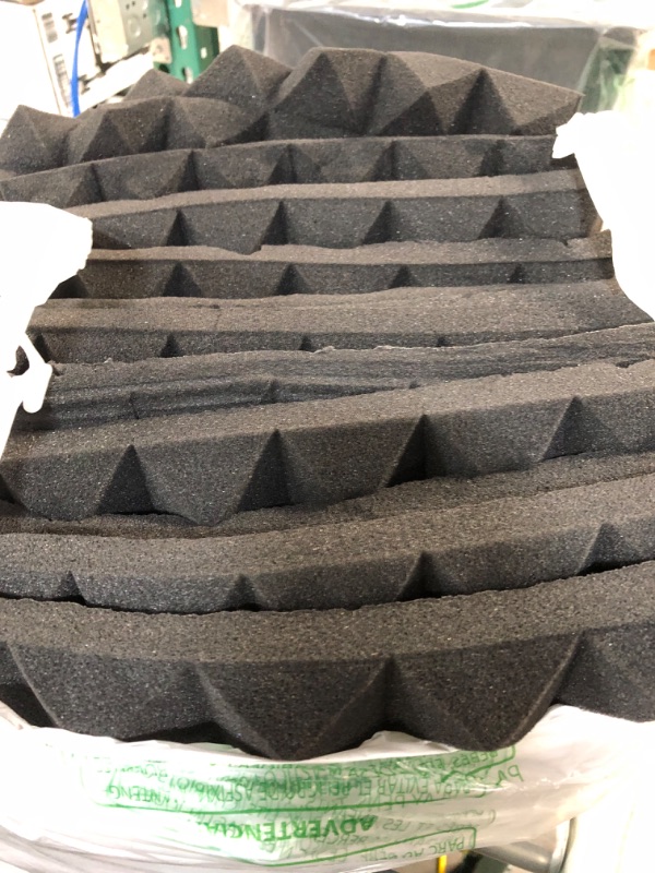 Photo 4 of 24 Pack-12 x 12 x 2 Inches Pyramid Designed Acoustic Foam Panels, Sound Proof Foam Panels Black, High Density and Fire Resistant Acoustic Panels, Sound Panels, Studio Foam for Wall and Ceiling 12 x 12 x 2 Inches 24 Pack - Black Pyramid