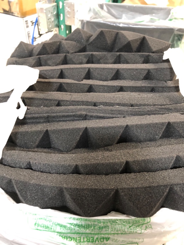 Photo 3 of 24 Pack-12 x 12 x 2 Inches Pyramid Designed Acoustic Foam Panels, Sound Proof Foam Panels Black, High Density and Fire Resistant Acoustic Panels, Sound Panels, Studio Foam for Wall and Ceiling 12 x 12 x 2 Inches 24 Pack - Black Pyramid