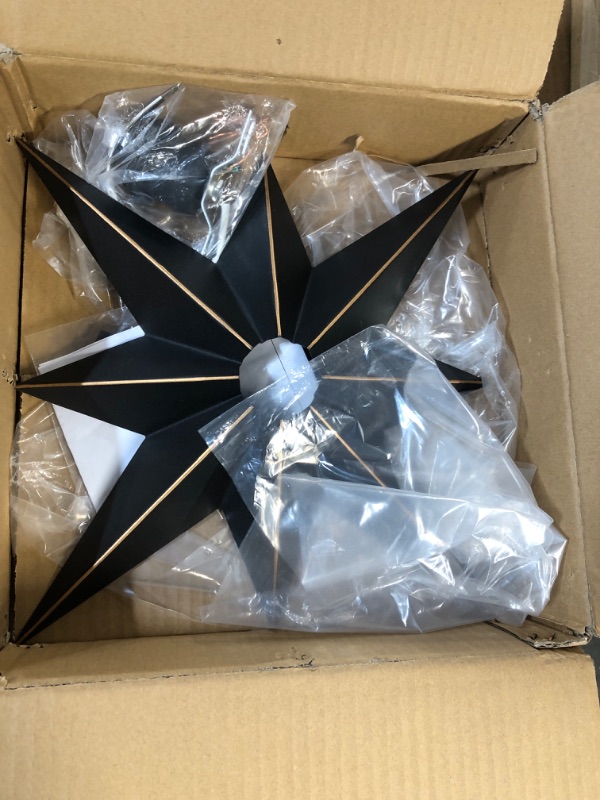 Photo 2 of 16 inch Flush Mount Ceiling Light, Industrial Black Metal Star Ceiling Lights, Vintage Entryway Light Fixtures, Farmhouse Star Lighting for Hallway, Porch, Study, Bedroom, Stair, Kitchen, Bathroom