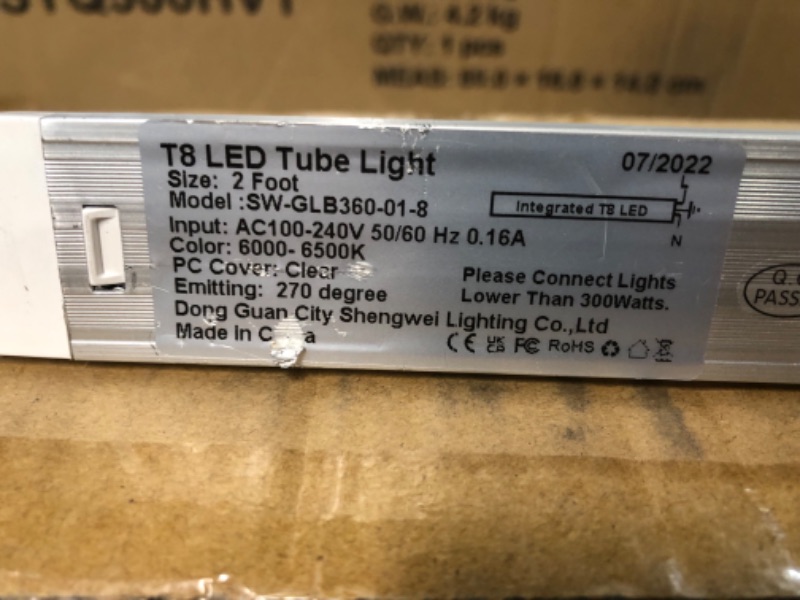Photo 4 of (2 Pack) T8 Integrated Single Fixture - 2FT LED Light Fixture