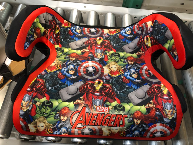 Photo 2 of KidsEmbrace Marvel Avengers Group Backless Booster Car Seat with Seatbelt Positioning Clip, Red, Blue, Yellow, and Green