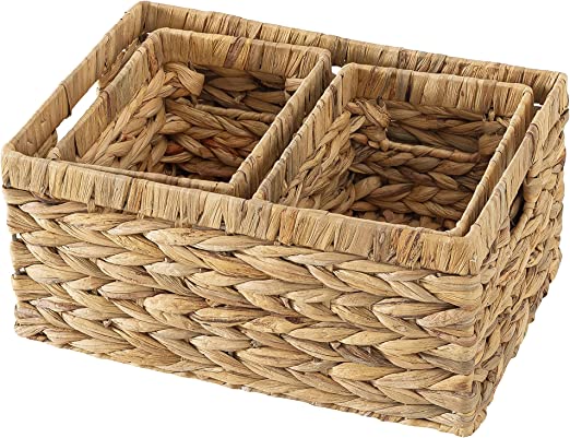 Photo 1 of [notes] 3 woven baskets 10 x 7 x 6 in