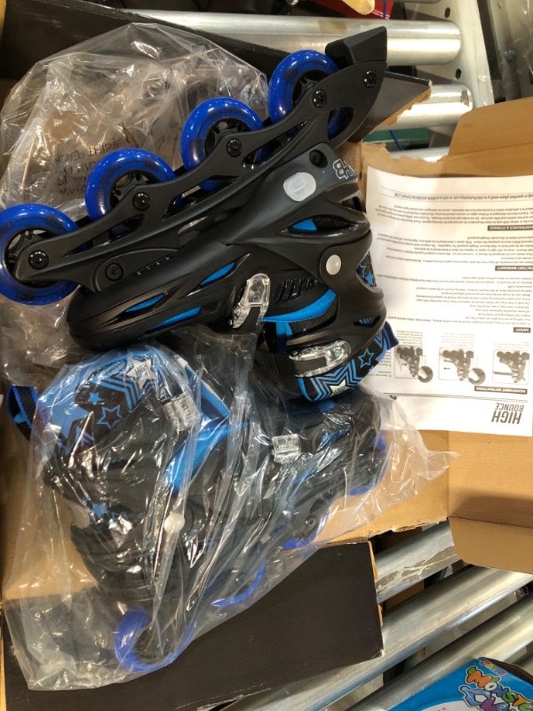 Photo 2 of High Bounce Adjustable Inline Skates Blue Large (1.5-4.5) - Big Kid