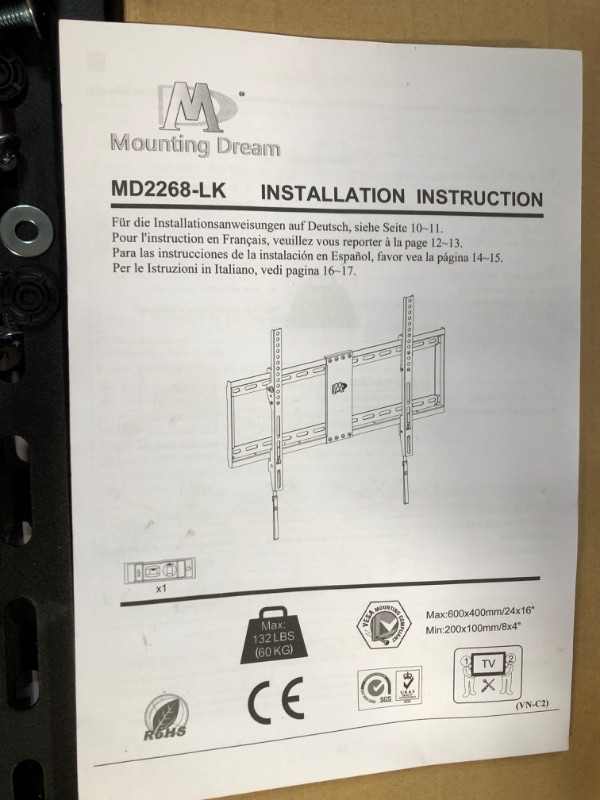 Photo 4 of Mounting Dream TV Mount for Most 37-70 Inch TV's