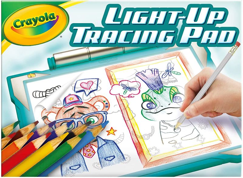 Photo 1 of Crayola Light Up Tracing Pad Teal & Twistables Crayons Coloring Set, 