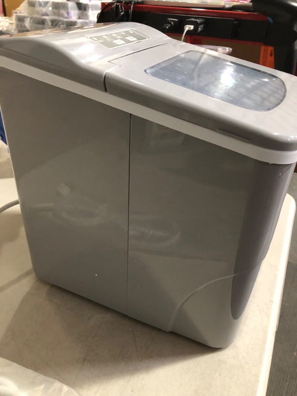 Photo 4 of **USED** Frigidaire Compact Countertop Ice Maker, Makes 26 Lbs. Of Bullet Shaped Ice Cubes Per Day, Silver Stainless