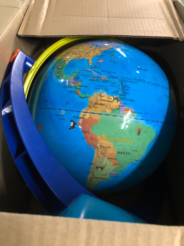 Photo 2 of **USED** Educational Insights Geo Safari Jr. Talking Interactive Globe with Talking Pen for Kids, Featuring Bindi Irwin, Gift for Boys & Girls 