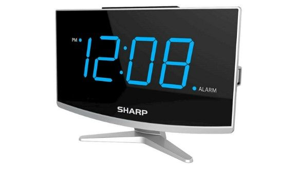 Photo 1 of  Digital Alarm Clock with Jumbo Display, 5-5/8"H X 3/8"W X 2-1/4"D, Black