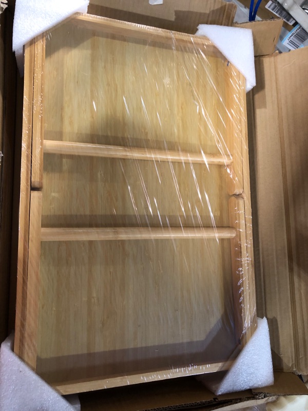 Photo 1 of Rossie Home Bamboo Bed Tray, Lap Desk with Phone Holder - Fits Up to 15.6 Inch Laptops and Most Tablets - Natural - Style No. 78007, Medium Natural Bamboo Medium - 19.75" x 12"