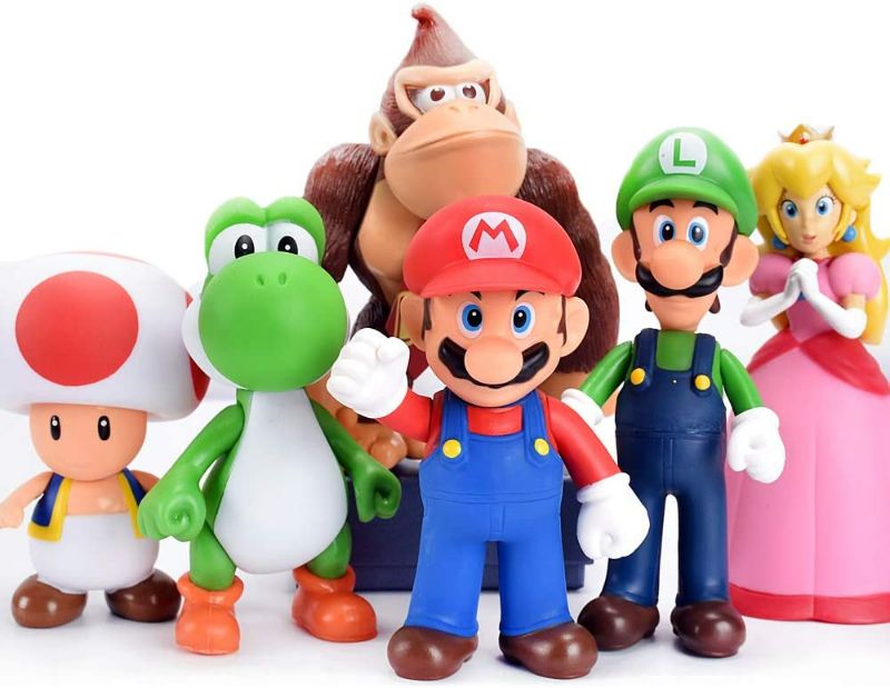 Photo 1 of 6pcs/Set Super Mario Figures Children’s Toy - Mario & Luigi Figurines – Yoshi & Mario Bros Action Figures Mario PVC Toy Figures
