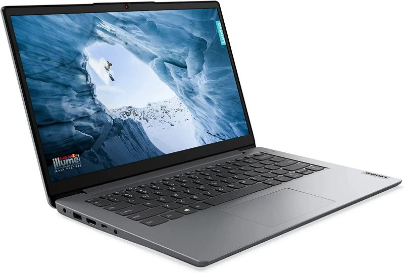 Photo 1 of Lenovo IdeaPad 1 Laptop, 14.0" HD Display, Intel Celeron N4020, 4GB RAM, 64GB Storage, Intel UHD Graphics 600, Windows 11 in S Mode,  81VU00D1US