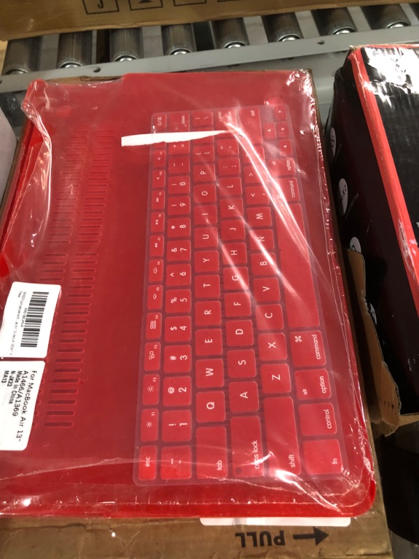 Photo 2 of IBENZER Compatible with Old Version MacBook Air 13 Inch Case (2010-2017 Release). Models: A1466 / A1369, Plastic Hard Shell Case with Keyboard Cover for Mac Air 13, Red, 