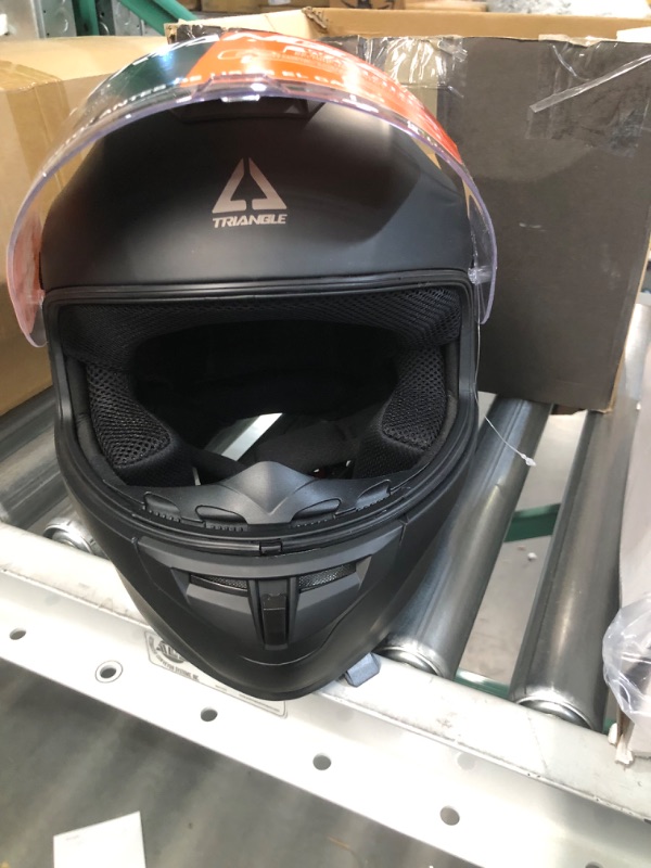 Photo 4 of  UNABLE TO TEST TRIANGLE Full Face Motorcycle Street Bike Helmet MEDIUM BLACK