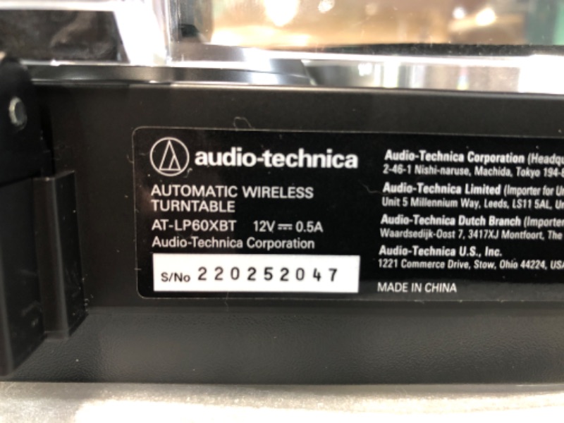 Photo 4 of ** parts only ** Audio-Technica AT-LP60XBT-BK Fully Automatic Bluetooth Belt-Drive Stereo Turntable, Black
