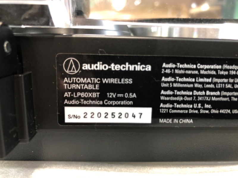 Photo 4 of Audio-Technica AT-LP60XBT-BK Fully Automatic Bluetooth Belt-Drive Stereo Turntable, Black, Hi-Fi, 2 Speed, Dust Cover, Anti-Resonance, Die-cast Aluminum Platter Black Wireless Turntable