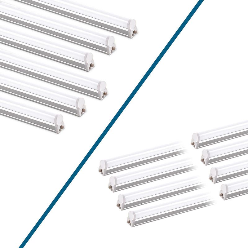 Photo 1 of (6 Pack) Barrina LED T5 Integrated Single Fixture, 4FT, 2200lm, 6500K (Super Bright White)
