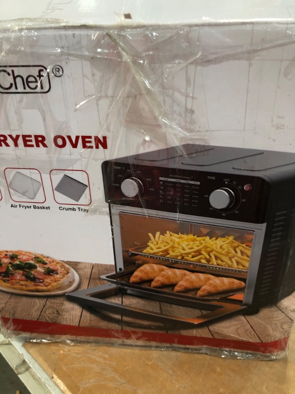 Photo 3 of OVEN IS DIRTY
Geek Chef Air Fryer Toaster Oven Combo, 4 Slice Toaster Convection Air Fryer Oven Warm, Broil, Toast, Bake, Air Fry, Oil-Free, Accessories Included (2 Knob 10QT with Video Recipes) 0-2 Knob 10QT with Video Recipes