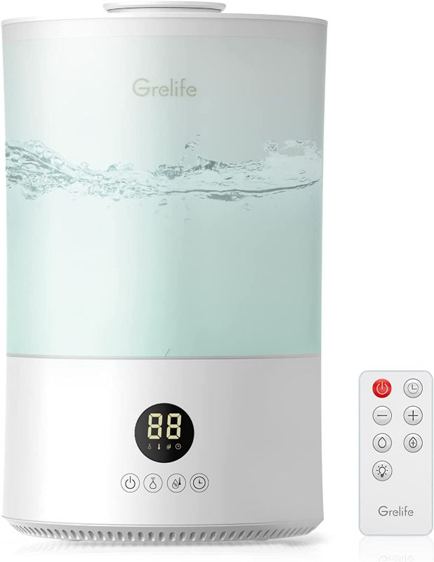 Photo 1 of Grelife Humidifiers for Bedroom Large Room Home, 4L Top Fill Cool Mist Humidifiers for Baby and Plant, Quiet Air Humidifie