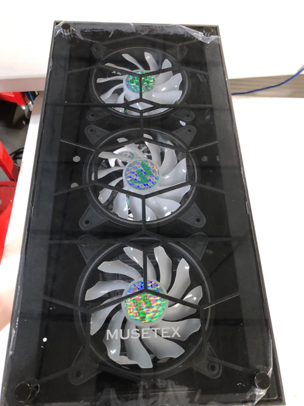 Photo 2 of MUSETEX ATX PC Case Pre-Installed 6Pcs 120mm ARGB Fans