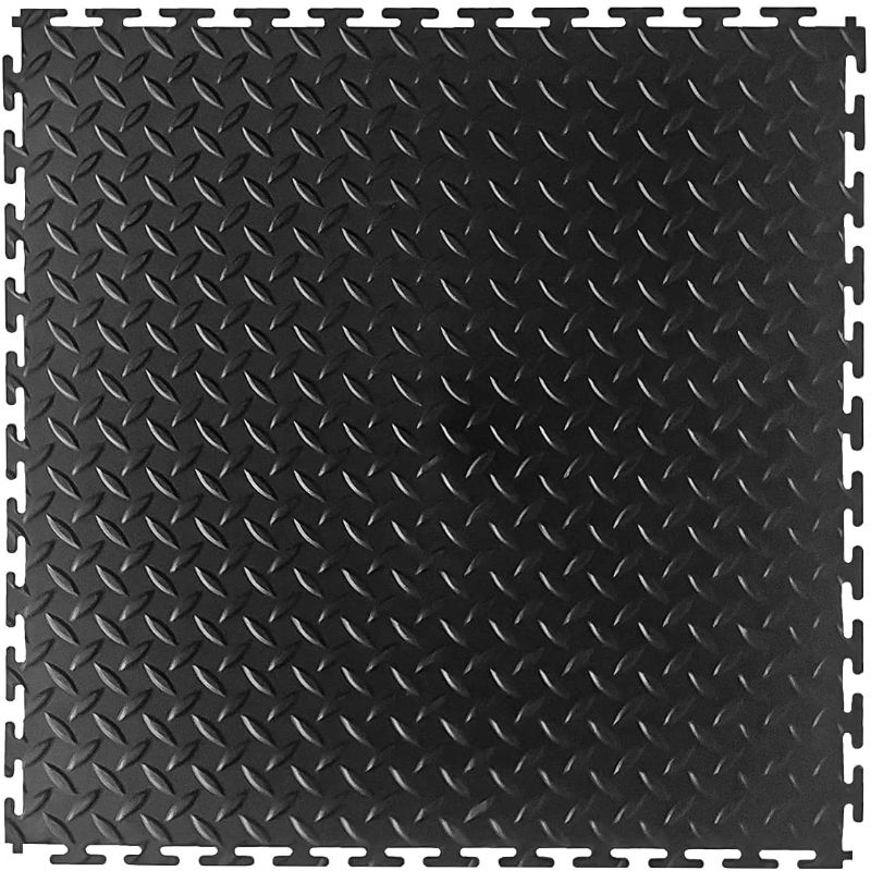 Photo 1 of *NEW* *HEAVY*  VERSATEX Garage Floor 18 x 18 inch Square Rubber Diamond Plate Interlocking Floor Tiles 8 Pack (Gray)
