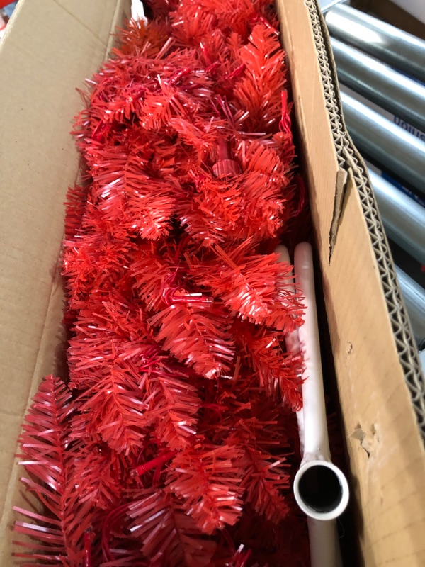 Photo 2 of *USED/SEE NOTES** TURNMEON 5 Ft Prelit Artificial Pencil Valentine's Day Tree Red