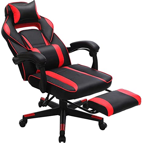 Photo 1 of SONGMICS Racing Gaming Chair, Adjustable Ergonomic Office Chair with Footrest