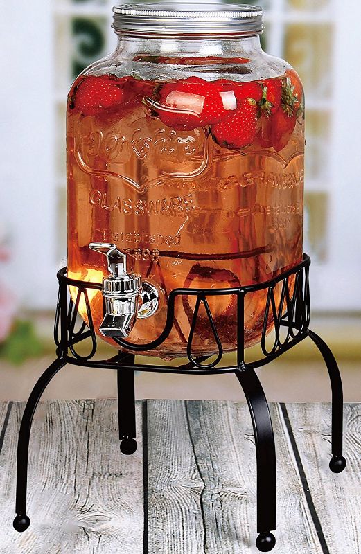 Photo 1 of (SEE NOTE) Estilo Gallon Single Beverage Drink Dispenser on Metal Stand
