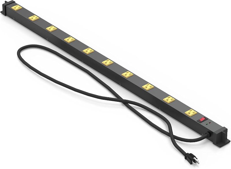 Photo 1 of (SEE NOTE) ZESEN 10 Outlet Heavy Duty Long Power Strip Surge Protector with 4ft Cord 