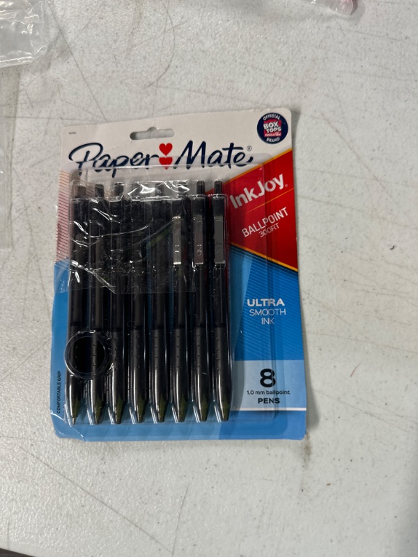 Photo 2 of Paper Mate InkJoy 300RT Retractable Ballpoint Pens, Medium Point (1.0mm), Black, 8 Count 8-count - Black Pens