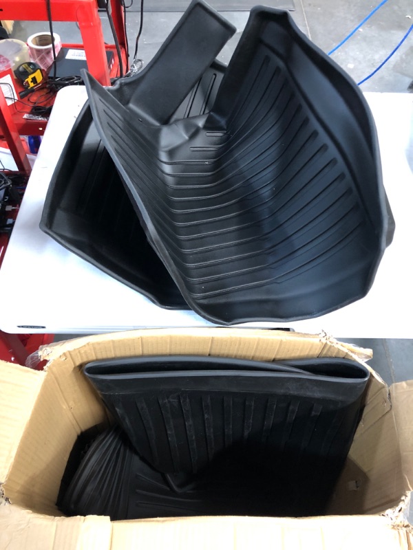 Photo 2 of Xipex Fit 2020-2023 Tesla Model Y Floor Mats Trunk Mat Cargo Mat TPE All Weather Cargo Liner Back Seat Cover