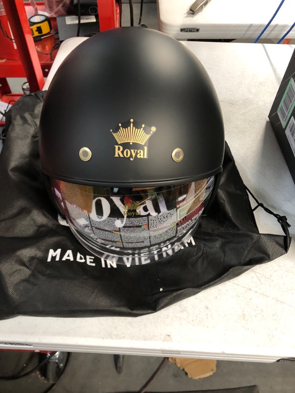 Photo 2 of Royal Open Face Motorcycle Helmet  Vintage & Classic Style, 