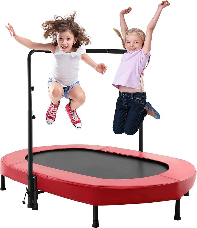 Photo 1 of Aceshin Kids Trampoline Mini Rebounder with Adjustable Handle Foldable Trampoline 