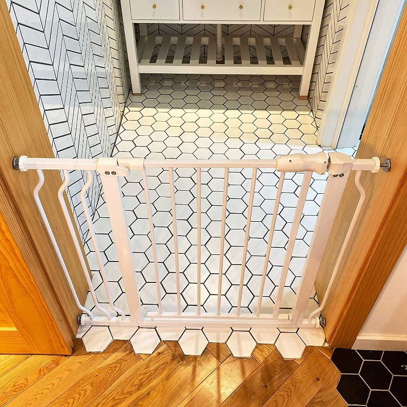 Photo 2 of BalanceFrom Easy Walk-Thru Safety Gate for Doorways and Stairways with Auto-Close/Hold-Open Features, Multiple Sizes 30-inch Tall, No Caps Fits 29.1 - 38.5" Wide