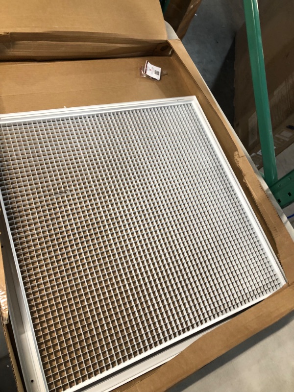 Photo 4 of 26" x 26" Cube Core Eggcrate Return Air Grille - Aluminum Rust Proof - HVAC Vent Duct Cover - White [Outer Dimensions: 28.75"w X 28.75"h] 26 x 26 Return Grille