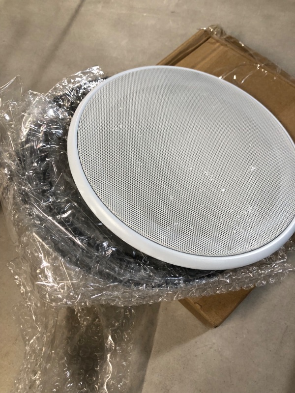 Photo 2 of Facmogu 2PCS 8in White Ceiling Speaker Covers, Surface Mount Speaker Grill Mesh Round 