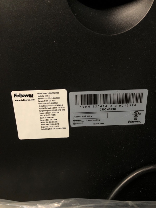 Photo 4 of Fellowes AutoMax 100M Auto Feed Shredder, Black, 26.4" x 15.4" x 14.6"