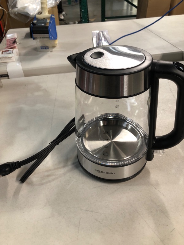 Photo 2 of Amazon Basics Electric Glass and Steel Hot Tea Water Kettle