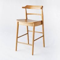 Photo 1 of *NEW* Kaysville Curved Back Wood Counter Height Barstool Natural