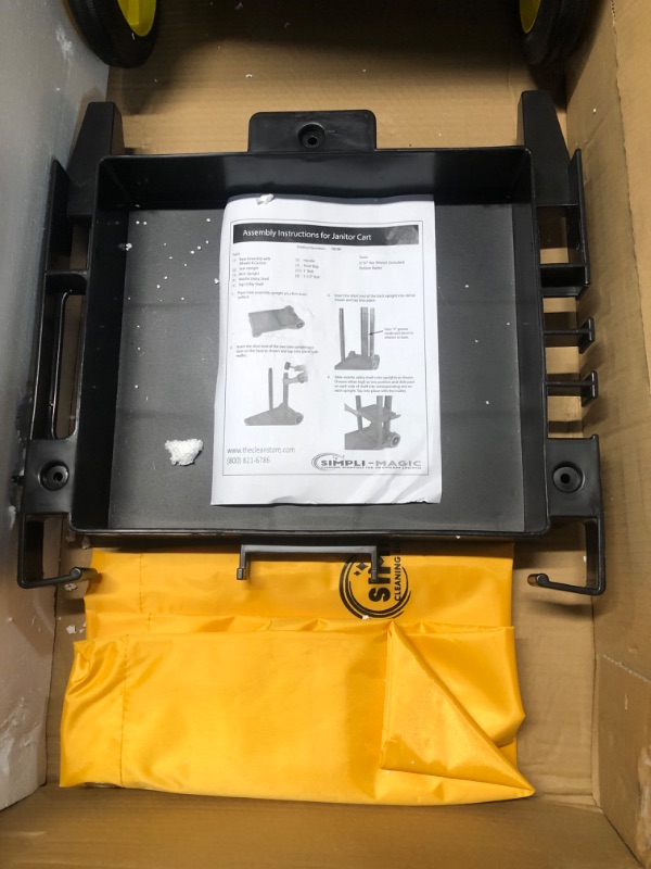 Photo 4 of *NEW* Simpli-magic 79191 Janitorial Cart, Commercial-Yellow/Black