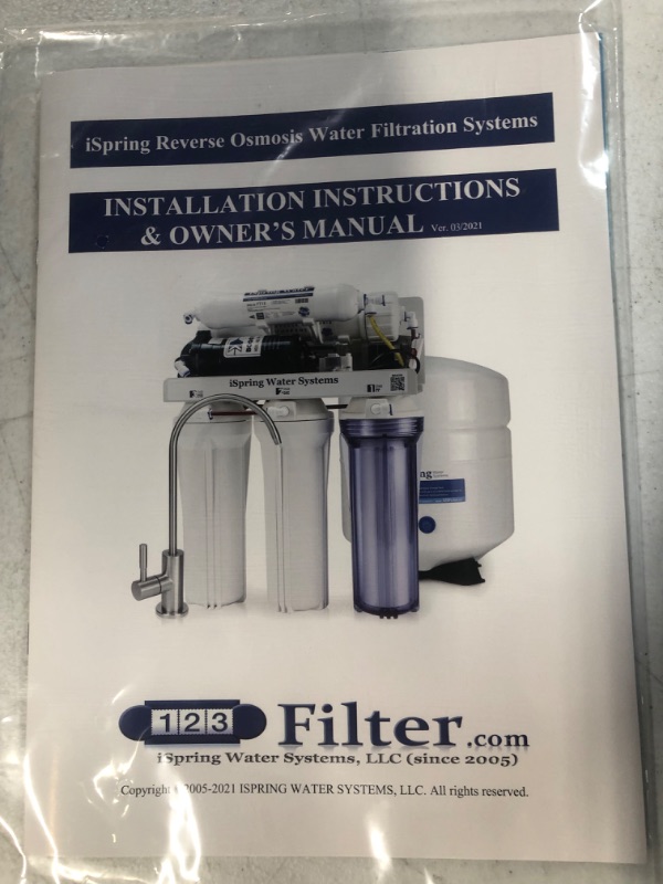 Photo 5 of *BRAND NEW* iSpring RCC7P-AK 6-Stage Reverse Osmosis System Under Sink with Alkaline Water Filter and Pump, pH+, 75 GPD, TDS Reduction, RO Drinking Water Filtration System