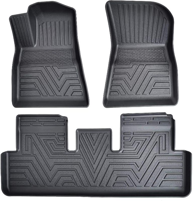 Photo 1 of *USED* Floor Mats Fits for Tesla Model 3 2017 2018 2019 2020 2021 2022 2023-(Pack of 3)