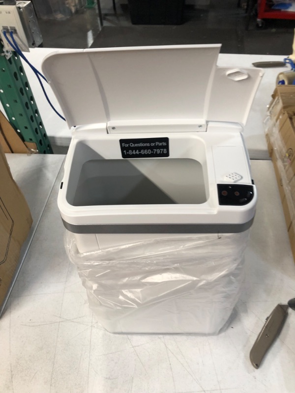 Photo 1 of **PARTS ONLY**
iTouchless 4 Gallon Sensor Trash Can with Odor Filter and Fragrance, White