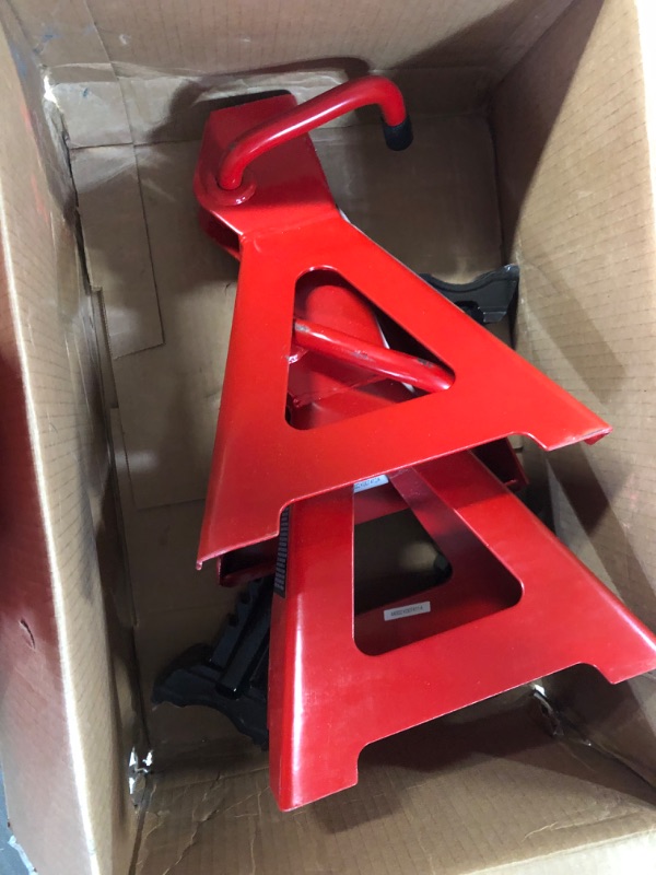 Photo 1 of BIG RED T43006 Torin Steel Jack Stands 3 Ton (6,000 lb) Capacity, Red, 1 Pair
