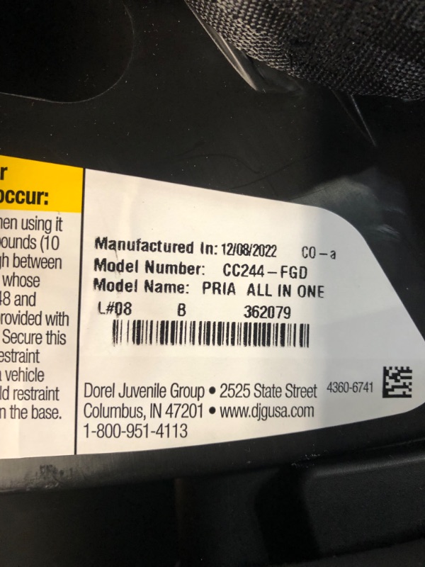 Photo 2 of Maxi-Cosi Pria All-in-One Convertible Car Seat, rear-facing, from 4-40 pounds; forward-facing to 65 pounds Blackened Pearl