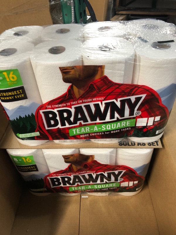 Photo 2 of Brawny® Tear-A-Square® Paper Towels, 16 Double Rolls = 32 Regular Rolls White