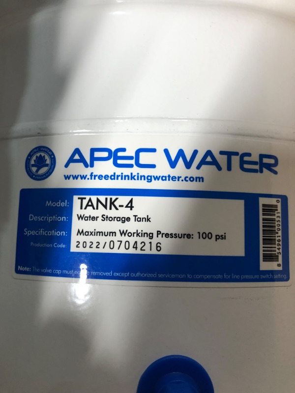 Photo 3 of APEC Water Systems TANK-4 4 Gallon Residential Pre-Pressurized Reverse Osmosis Water Storage Tank
APEC 10 Inline Carbon Filter with 3/8 D Tubing Quick Connect 5-TCR-3-8 (for Upgraded System)
