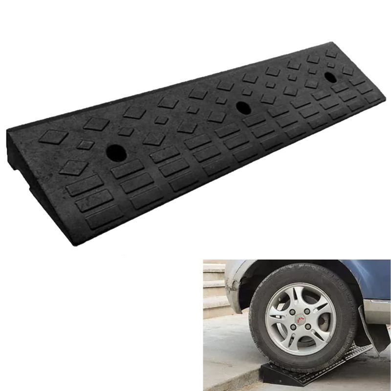 Photo 1 of Nisorpa 4" Rubber Curb Ramps Heavy Duty Loading Rubber Curb 39.37 x9.84 x3.93in