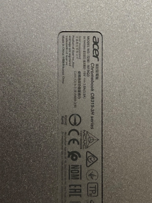 Photo 1 of Acer 15.6 Touchscreen Chromebook Laptop