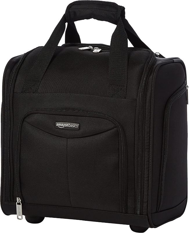 Photo 1 of Amazon Basics Underseat Carry-On Rolling Travel Luggage Bag with Wheels, 14 Inches, Black